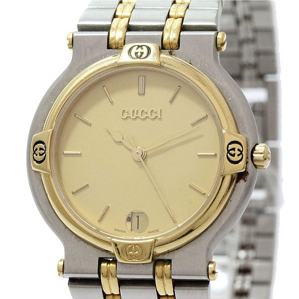Gucci グッチ 9000m ゴールド文字盤 Ss Gp クオーツ メンズ 中古 腕時計 ー ブラモ 欲しいブランド品がすぐ見つかる ネット通販サイト