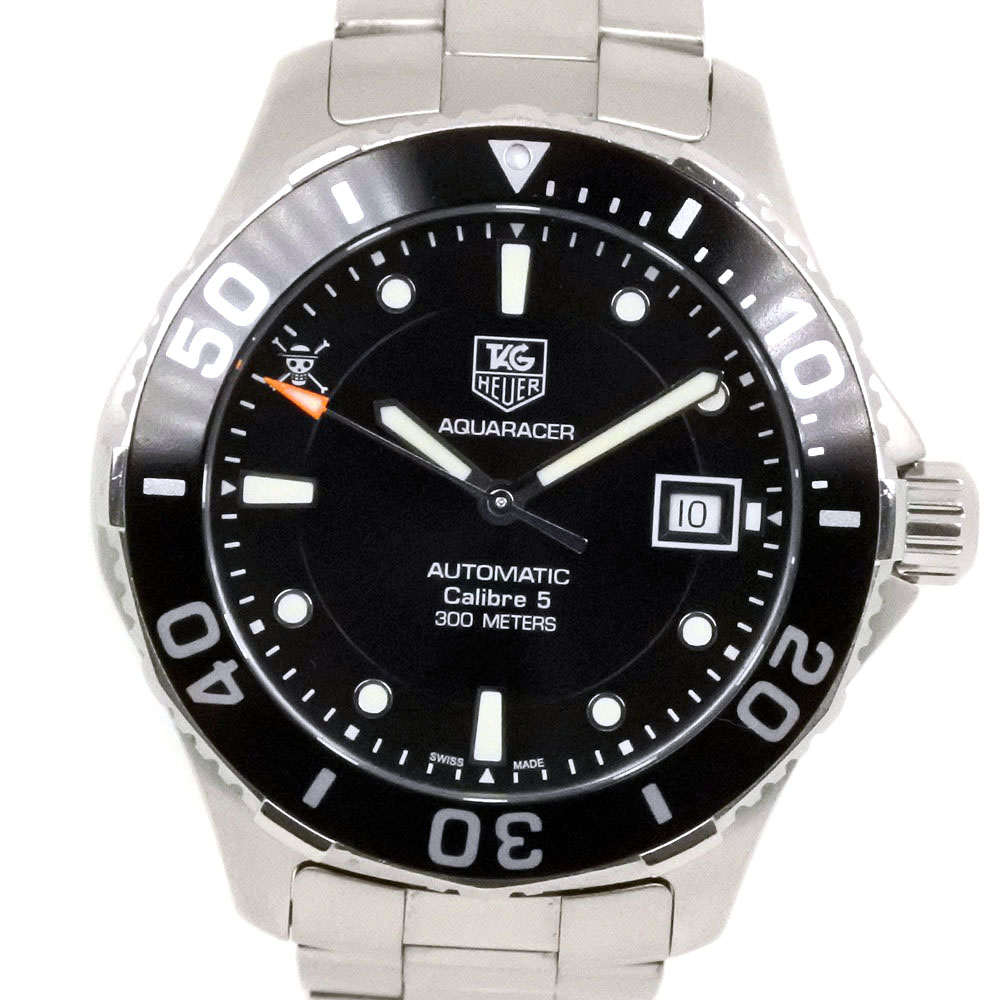 Heuer タグホイヤー ワンピースコラボ キャリバー5 Wan2114 ステンレススチール 自動巻き アナログ表示 メンズ 黒文字盤 腕時計 中古 ー ブラモ 欲しいブランド品がすぐ見つかる ネット通販サイト