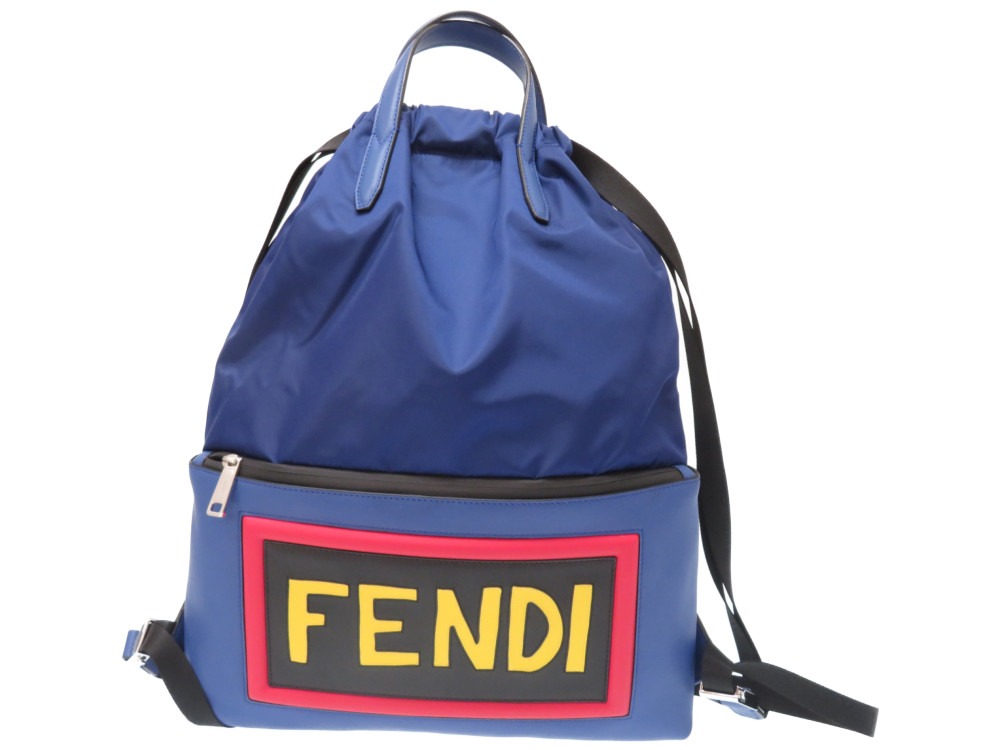 フェンディfendi 7vz034 リュック デイパック ナイロン レザー ブルー 0063 メンズ ー ブラモ 欲しいブランド品がすぐ見つかる ネット通販サイト