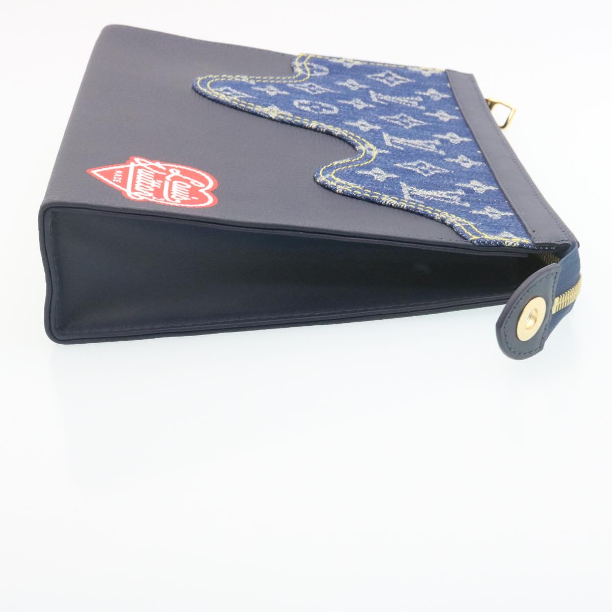 LOUIS VUITTON Monogram Denim Drip Pochette Voyage MM NIGO