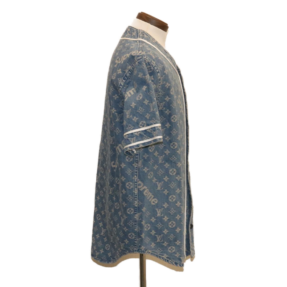 Louis Vuitton Supreme デニムシャツ LOUIS VUITTON x Supreme Denim Baseball Shirt Blue Size XXS