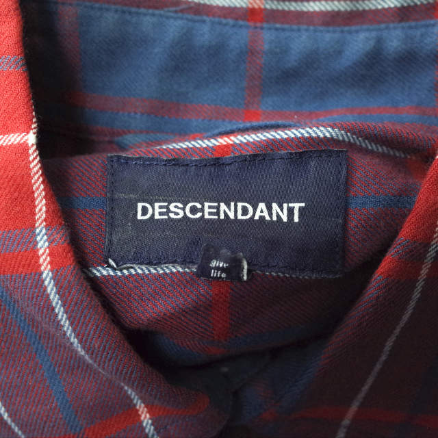 DESCENDANT Japan MILPITAS CHECK LS SHIRT 1 RED/BLUE Long