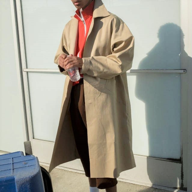 Rubberized Cotton Mackintosh Coat by Camiel Fortgens- La